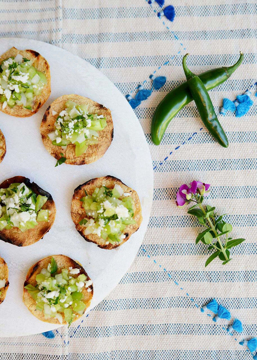 Tomatillo Ceviche Tostaditas