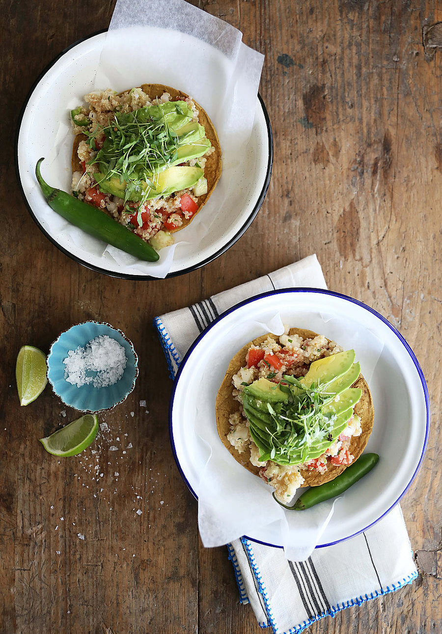 Quinoa Ceviche Tostadas with Rawvana