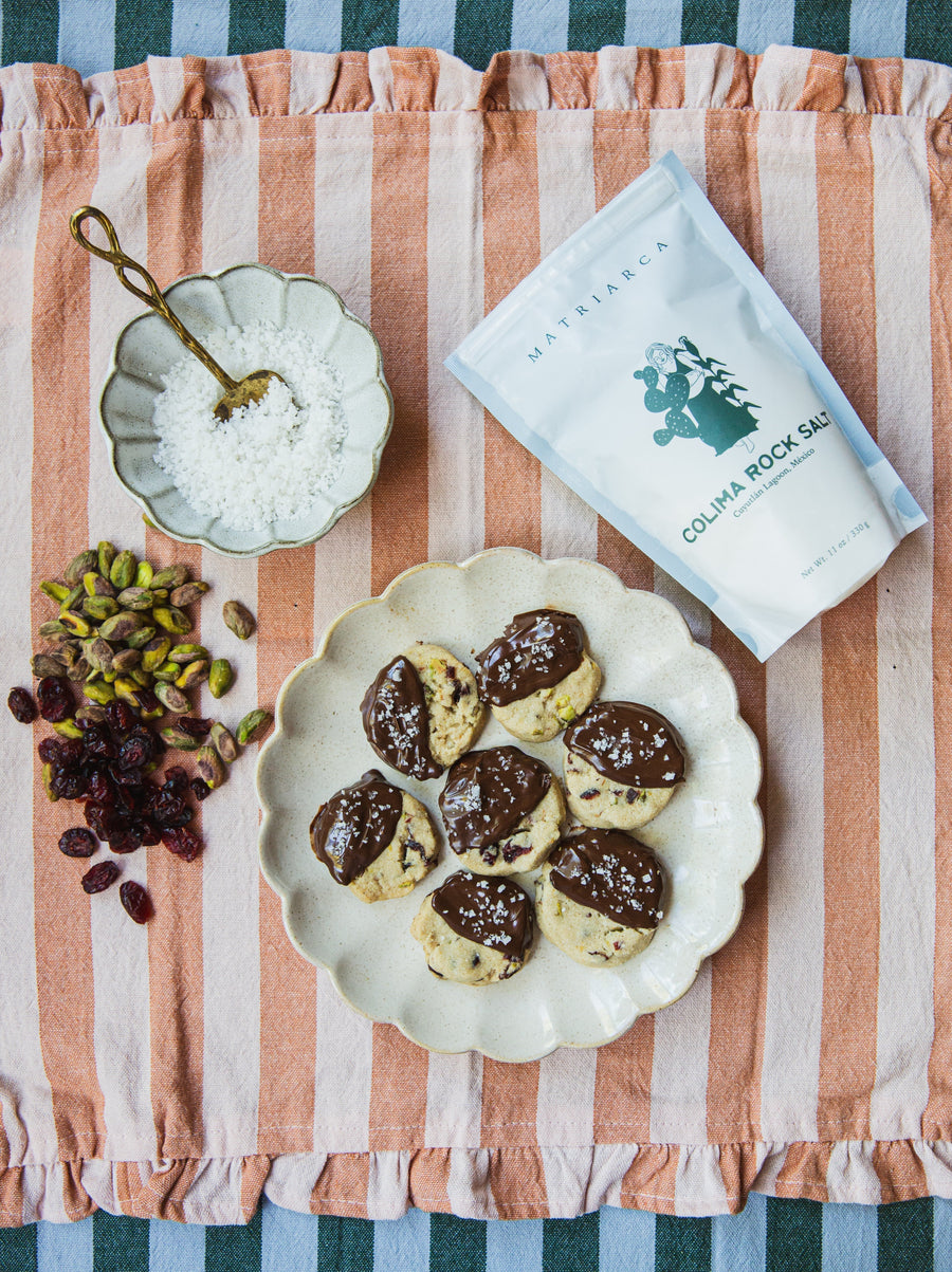 Land-Raised Corn Flour Shortbread Cookies with Cranberries & Pistachios