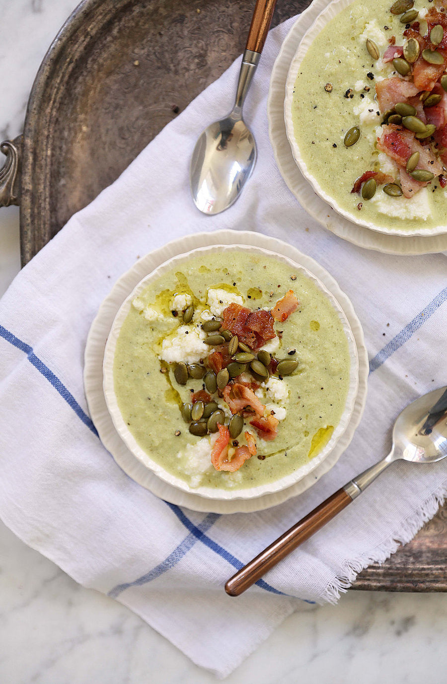 Roasted Poblano Celery Soup