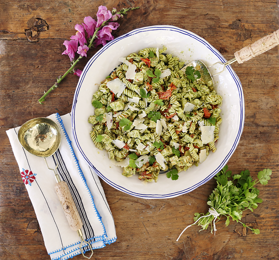 Cilantro Pesto Pasta Salad
