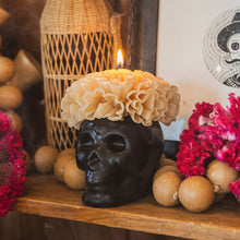 Floral Skull Candle