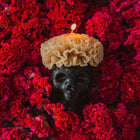 Floral Skull Candle