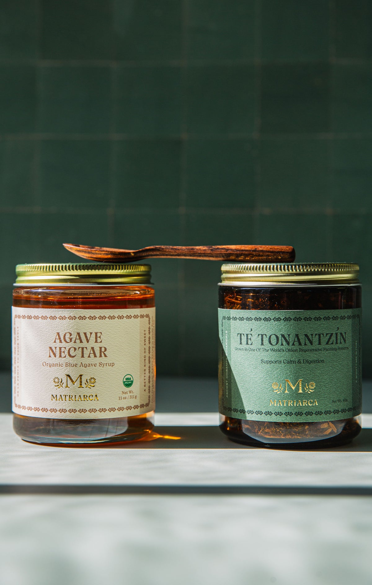 Evening Ritual Bundle - Tonantzin Tea, Agave Nectar & Hand-Carved Wooden Spoon